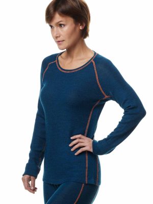 01312-2-petrol-orange-Thermo-Oberteil-St-Moritz-blau-thermo-regulierend-leicht-kein-kratzen-Alpaca-warm-winter Damen Royal Alpaka Langarmshirt ST. MORITZ Thermowäsche petrol