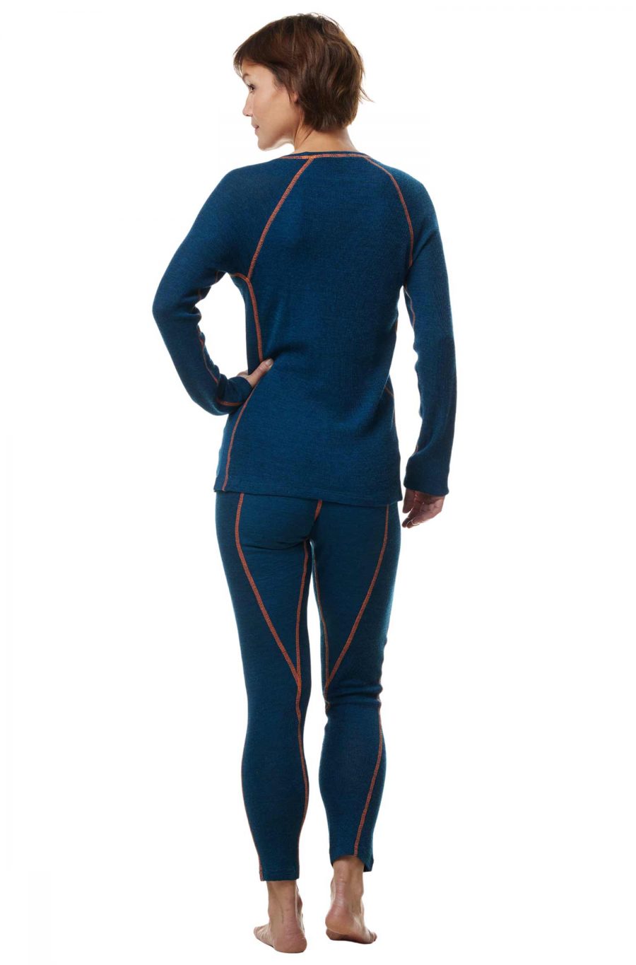 01313-3-petrol-orange-Thermo-Hose-St-Moritz-Damen-Herren-blau-thermo-regulierend-leicht-kein-kratzen-Alpaca-warm-winter Damen Royal Alpaka Leggings ST. MORITZ Thermowäsche petrol