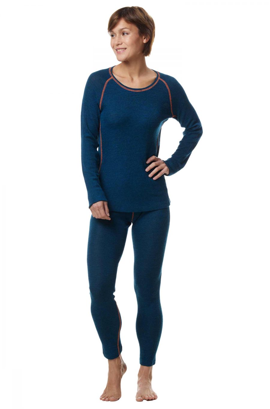 01313-5-petrol-orange-Thermo-Hose-St-Moritz-Damen-Herren-blau-thermo-regulierend-leicht-kein-kratzen-Alpaca-warm-winter Damen Royal Alpaka Leggings ST. MORITZ Thermowäsche petrol