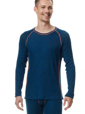 01314-1-petrol-orange-Thermo-Oberteil-St-Moritz-Damen-Herren-blau-thermo-regulierend-leicht-kein-kratzen-Alpaca-warm-winter SALE Herren Royal Alpaka Langarmshirt ST. MORITZ Thermowäsche petrol
