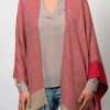 Ethnicrotgrau Damen Poncho Ethnic