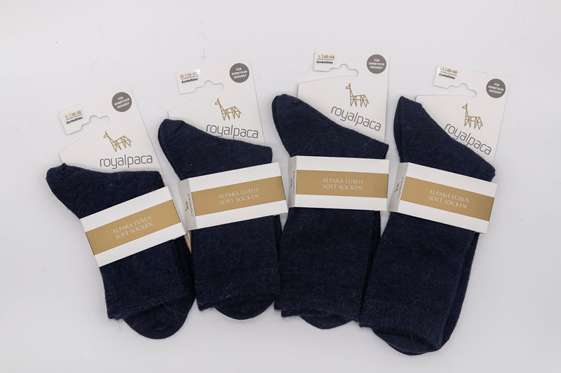Alpaka Luxus Soft Socken blau