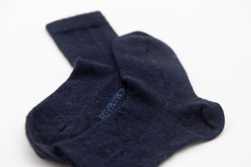Alpaka Luxus Soft Socken blau