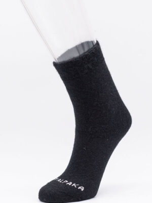 Alpaka Winter Luxus Soft Socken schwarz
